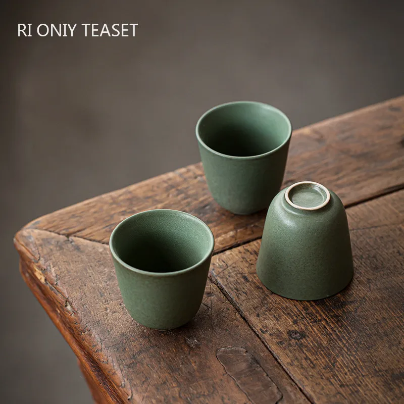 Japanese Pottery - 1 Pc Japanse Groene Keramische Theekopje