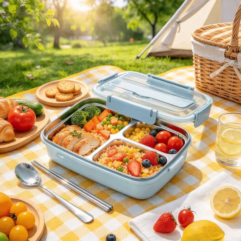 Bento Box - Lekvrije lunchbox van roestvrij staal met