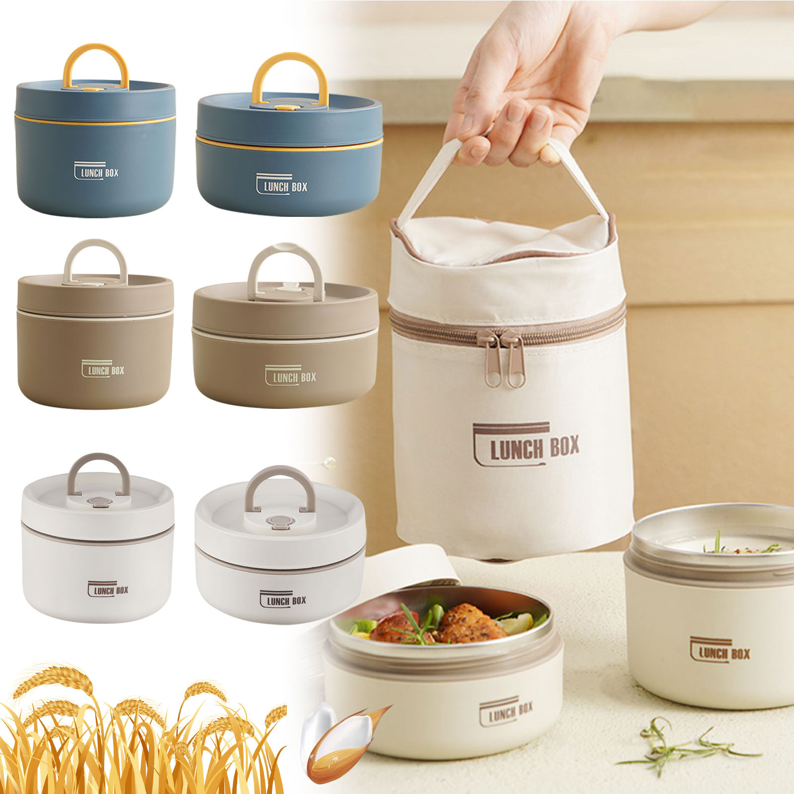 Bento Box - Thermische lunchbox van roestvrij staal, geïsoleerde